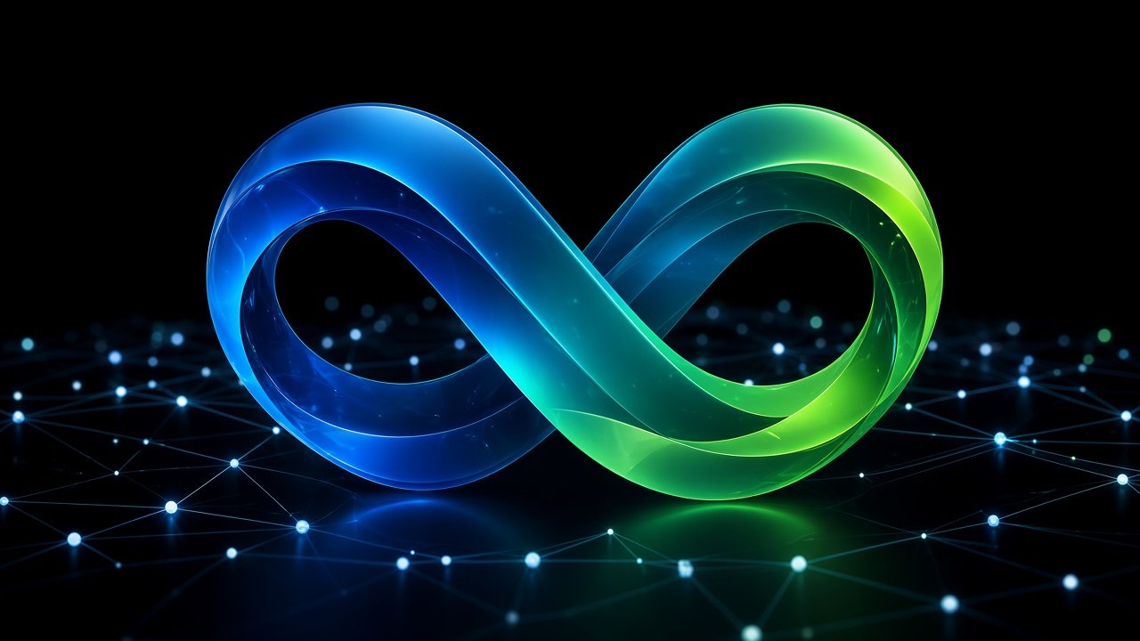 Network light forming an infinity shape